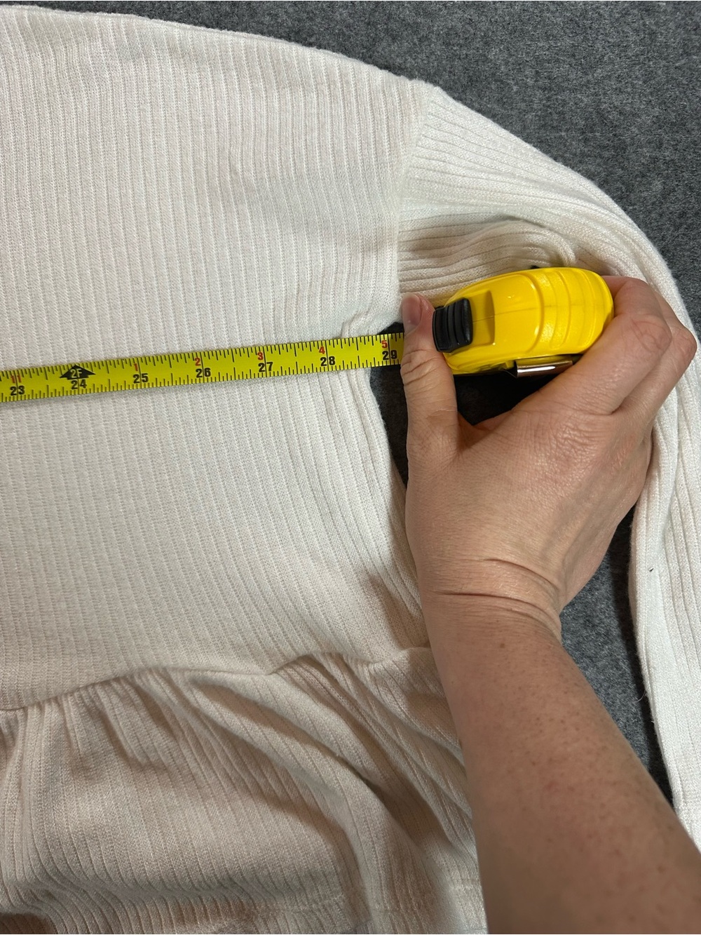 Final Touch Cream Ruffle-Hem Ribbed Top - Picture 3 of 6